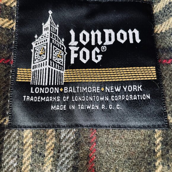 Vintage London Fog Trench Coat Double Breasted Belted Khaki Streetwear 16 1/2 R - Picture 3 of 15